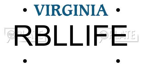 RBLLIFE Virginia License Plate
