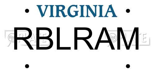 RBLRAM Virginia License Plate