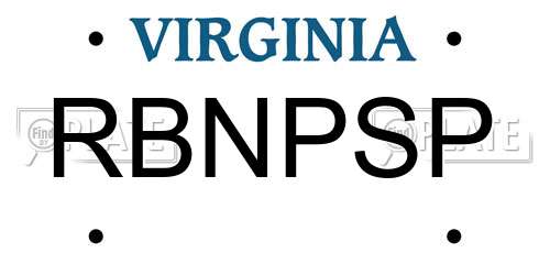 RBNPSP Virginia License Plate