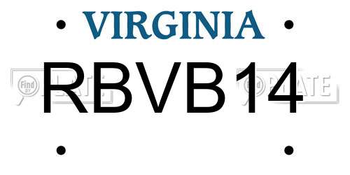 RBVB14 Virginia License Plate