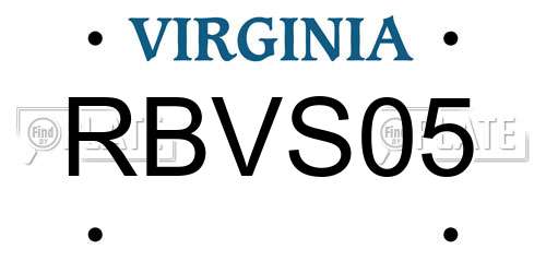 RBVS05 Virginia License Plate