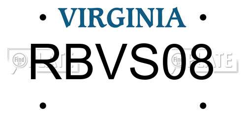 RBVS08 Virginia License Plate