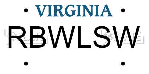 RBWLSW Virginia License Plate