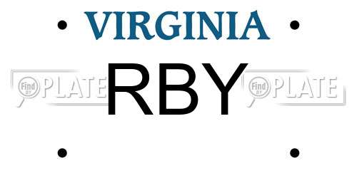 RBY Virginia License Plate