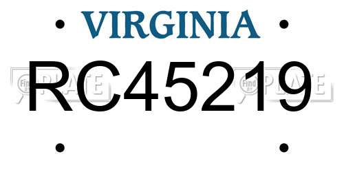 RC45219 Virginia License Plate