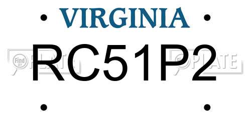 RC51P2 Virginia License Plate