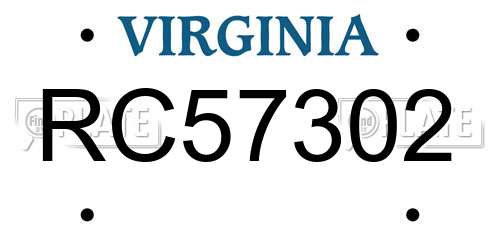 RC57302 Virginia License Plate