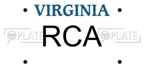 RCA Virginia License Plate