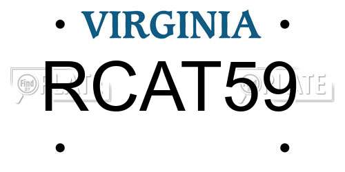 RCAT59 Virginia License Plate