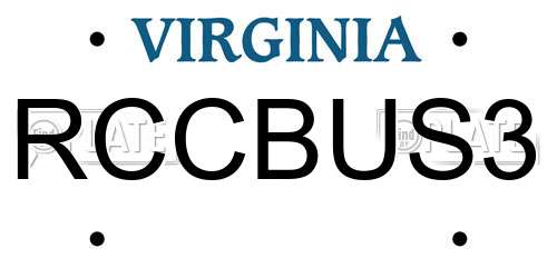 RCCBUS3 Virginia License Plate