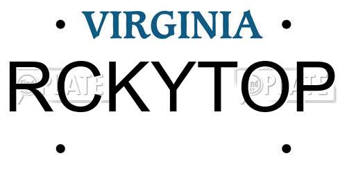 RCKYTOP Virginia License Plate