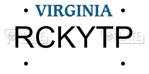 RCKYTP Virginia License Plate
