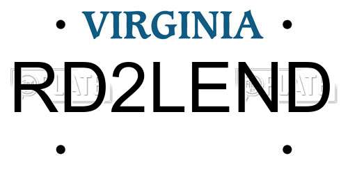 RD2LEND Virginia License Plate