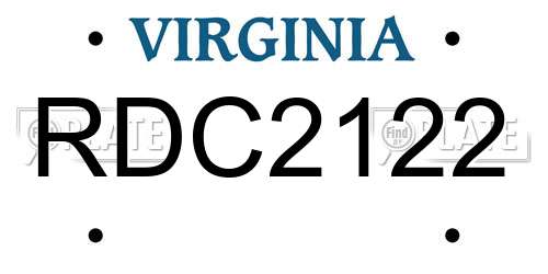 RDC2122 Virginia License Plate