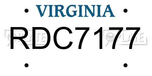 RDC7177 Virginia License Plate