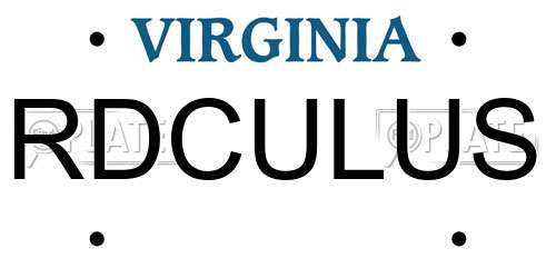RDCULUS Virginia License Plate