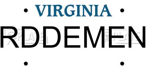 RDDEMEN Virginia License Plate