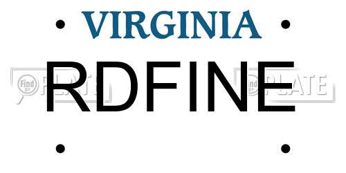 RDFINE Virginia License Plate