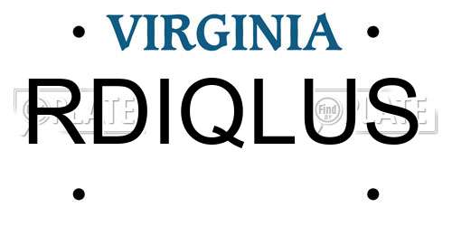 RDIQLUS Virginia License Plate