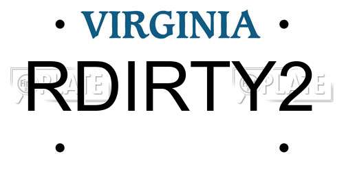RDIRTY2 Virginia License Plate