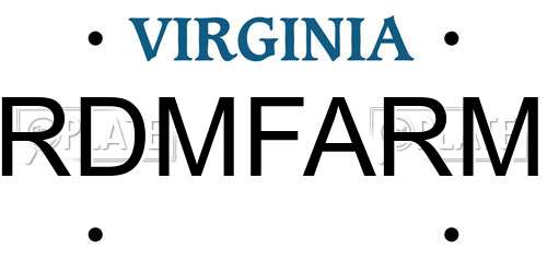 RDMFARM Virginia License Plate