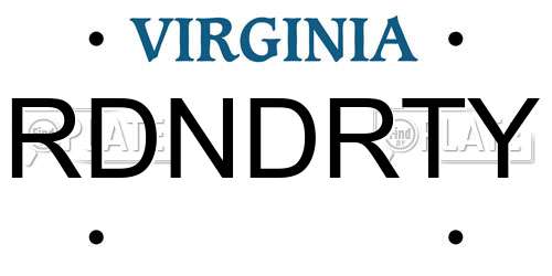 RDNDRTY Virginia License Plate