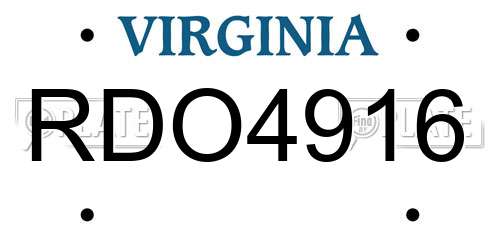 RDO4916 Virginia License Plate