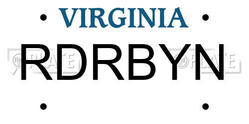 RDRBYN Virginia License Plate