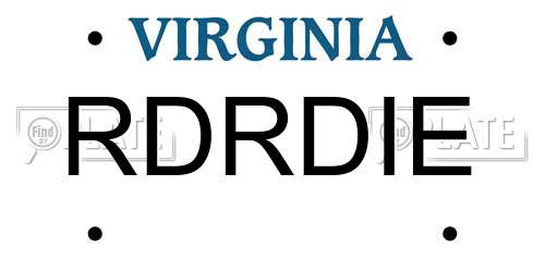RDRDIE Virginia License Plate