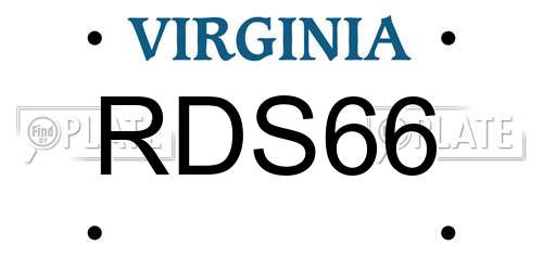 RDS66 Virginia License Plate