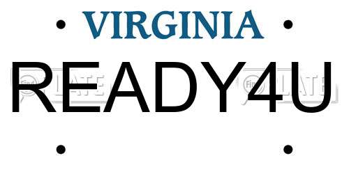 READY4U Virginia License Plate