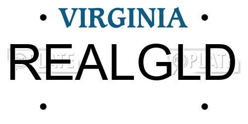 REALGLD Virginia License Plate