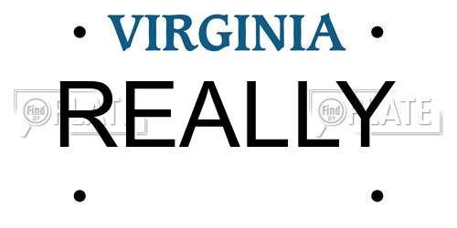 REALLY Virginia License Plate
