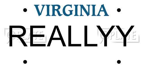 REALLYY Virginia License Plate
