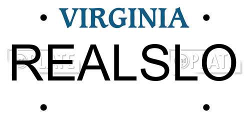 REALSLO Virginia License Plate
