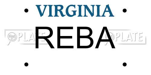 REBA Virginia License Plate
