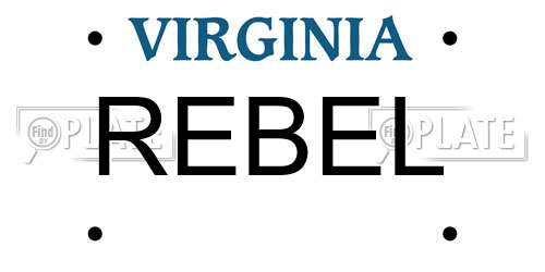 REBEL Virginia License Plate