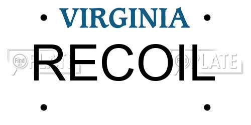 RECOIL Virginia License Plate