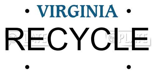 RECYCLE Virginia License Plate