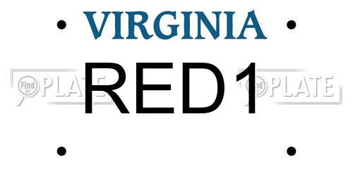 RED1 Virginia License Plate