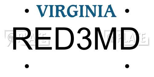 RED3MD Virginia License Plate