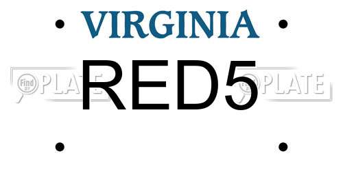 RED5 Virginia License Plate
