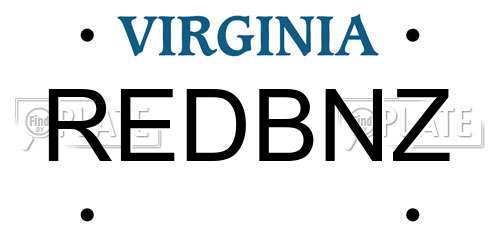 REDBNZ Virginia License Plate