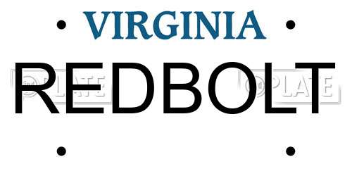 REDBOLT Virginia License Plate