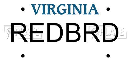 REDBRD Virginia License Plate