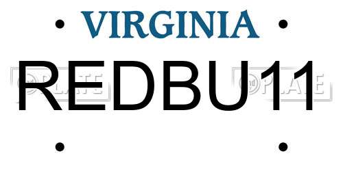 REDBU11 Virginia License Plate