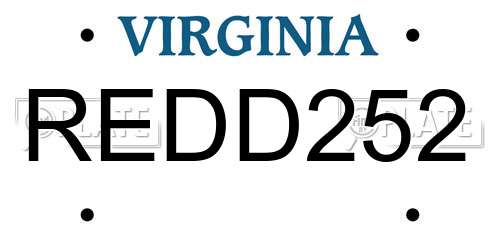 REDD252 Virginia License Plate