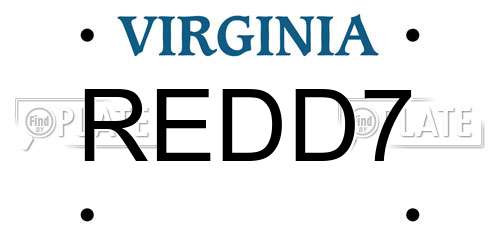 REDD7 Virginia License Plate