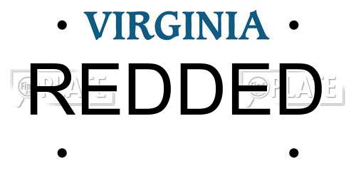 REDDED Virginia License Plate