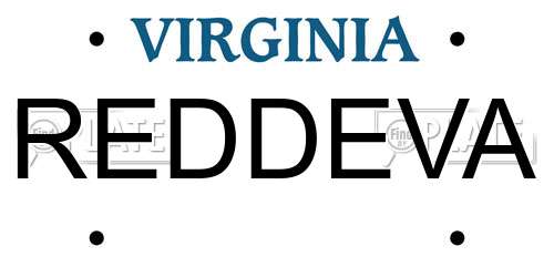 REDDEVA Virginia License Plate